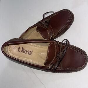 Orvis Men's Brown Leather Moccasin Loafer Driving Shoes Size 9